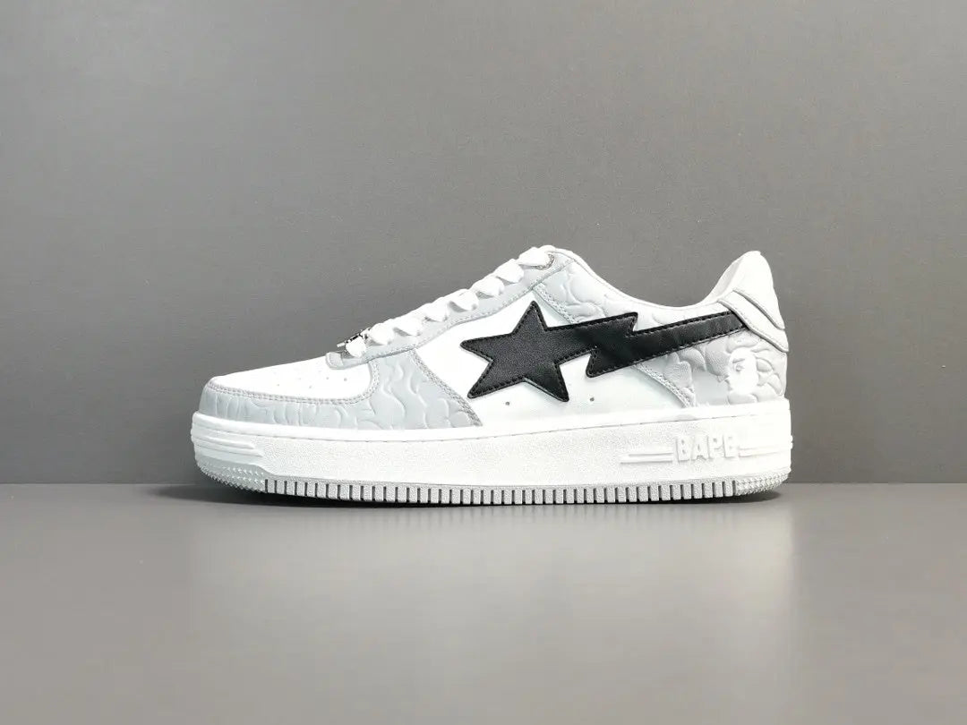 BAPE STA LOW sneakers grey black streetwear casual premium stylish shoes