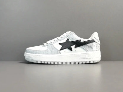 BAPE STA LOW sneakers grey black streetwear casual premium stylish shoes