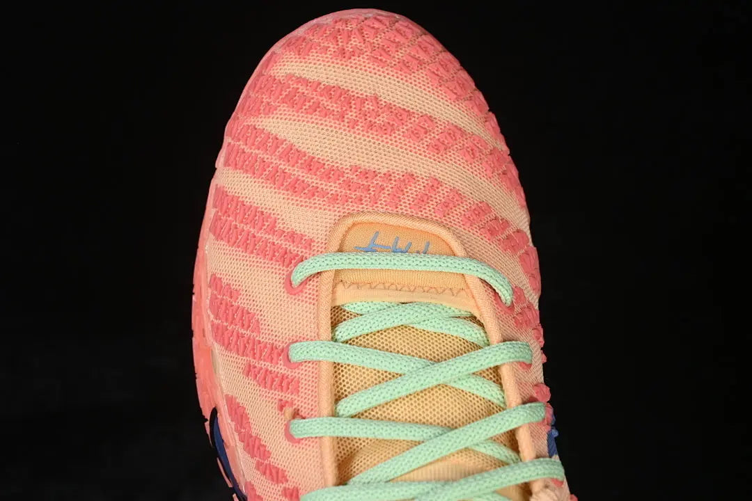 nike ja 3 x daybreak basketball shoes side view with clean sunrise inspired colorway
