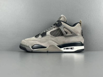 Air Jordan 4 x Cave Stone sneakers featuring premium materials neutral tones

