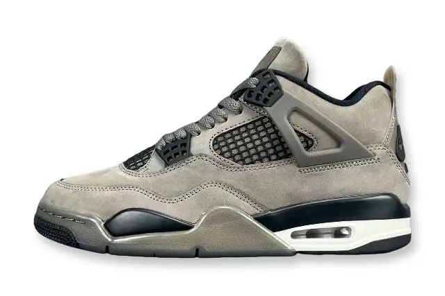 Air Jordan 4 x Cave Stone sneakers featuring premium materials neutral tones
