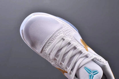 Nike Kobe 5 x Undefeated What If basketball shoes in clean white colorway
