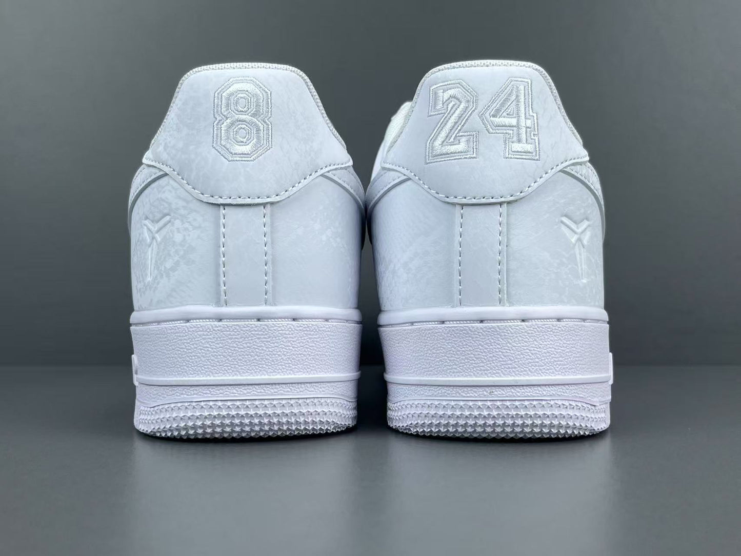 Nike Air Force 1 Kobe Bryant Forever white leather sneakers tribute design
