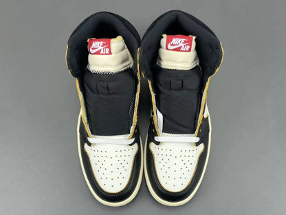 Air Jordan 1 High OG Fragment Union LA side view white navy leather sneaker