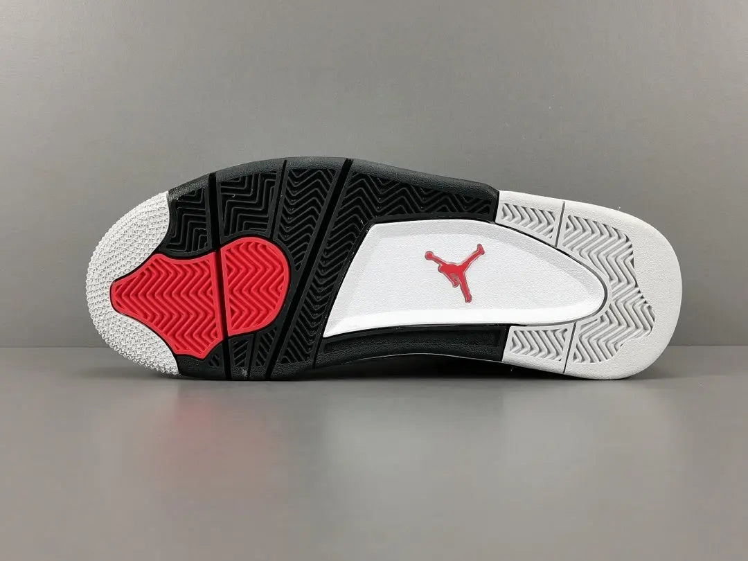 Air Jordan 4 Red Cement white grey red sneakers premium men's shoes
