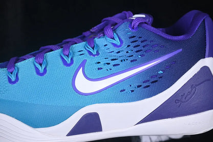 Nike Kobe 9 Elite Low EM Protro Draft Day purple and teal gradient basketball sneakers
