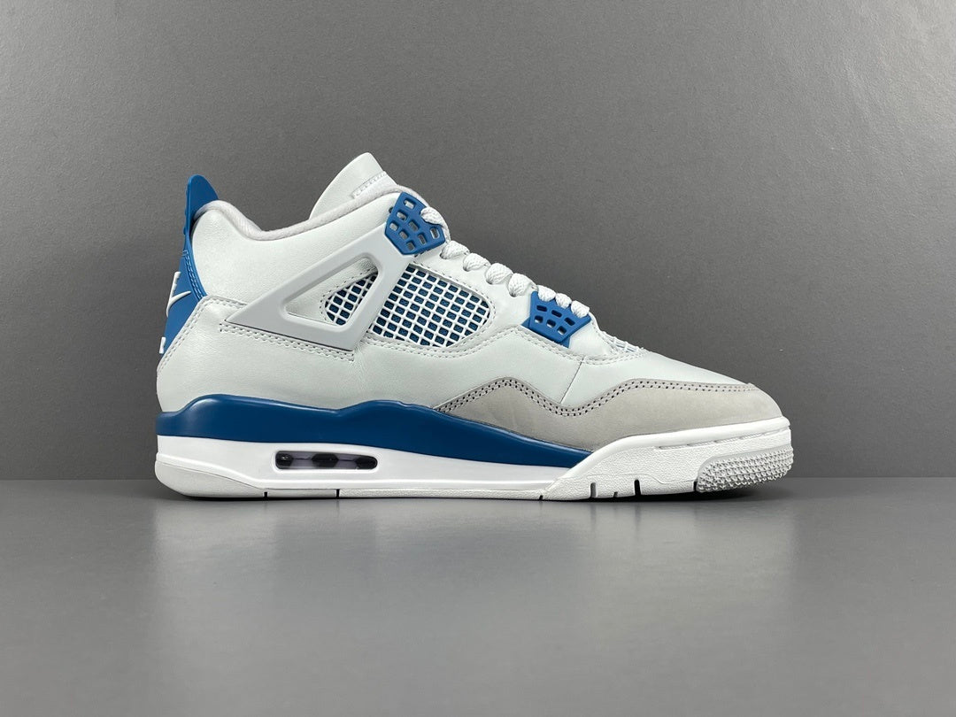 Air Jordan 4 Military Blue sneakers side view retro basketball shoes iconic
