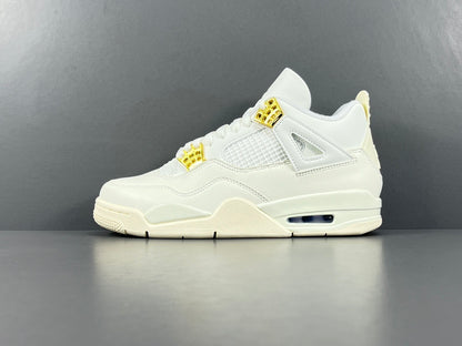 Air Jordan 4 Metallic Gold sneakers side view luxury retro basketball shoes