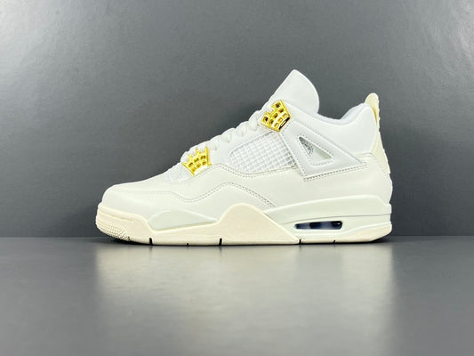 Air Jordan 4 Metallic Gold sneakers side view luxury retro basketball shoes
