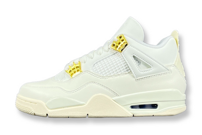 Air Jordan 4 Metallic Gold sneakers side view luxury retro basketball shoes