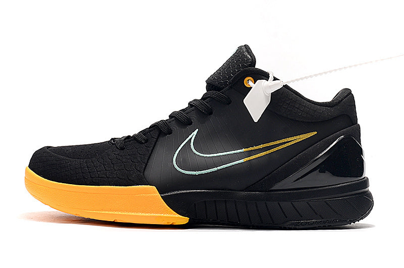 Nike Kobe 4 Protro FTB Snake basketball shoes with black and gold snake-inspired design
