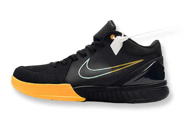 Nike Kobe 4 Protro FTB Snake basketball shoes with black and gold snake-inspired design
