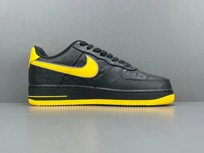 Nike Air Force 1 Kobe Bryant Lakers Away purple and gold leather sneakers
