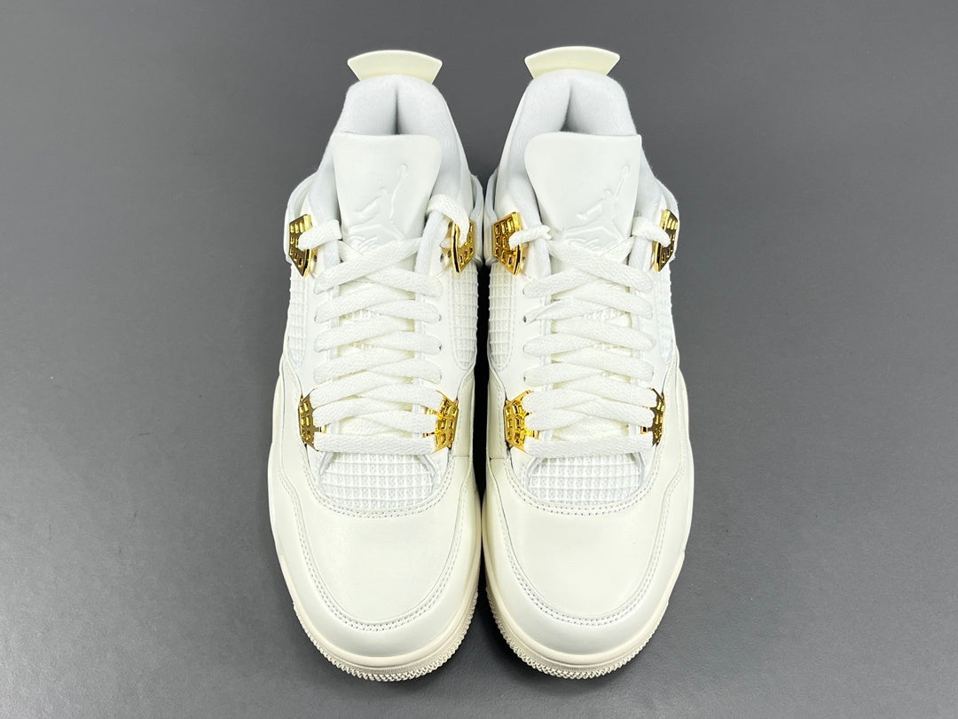 Air Jordan 4 Metallic Gold sneakers side view luxury retro basketball shoes