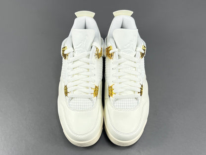 Air Jordan 4 Metallic Gold sneakers side view luxury retro basketball shoes