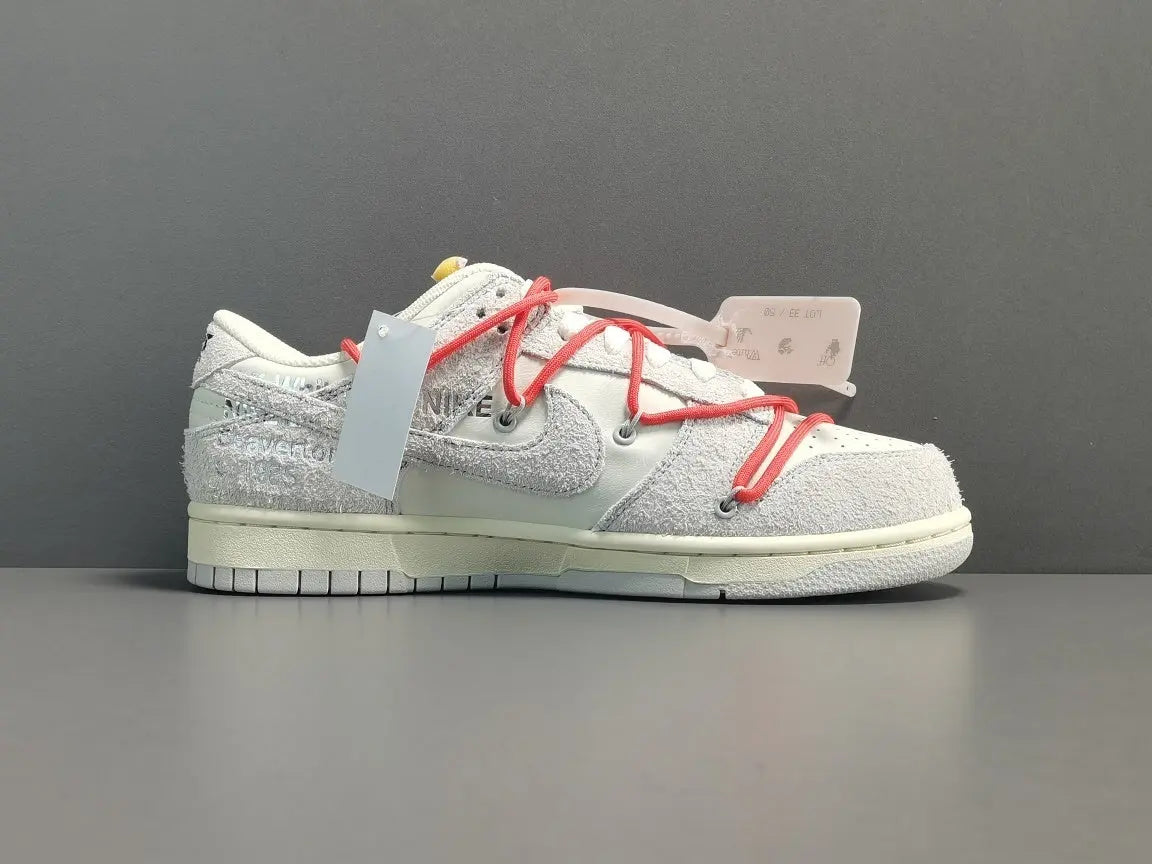 Nike Dunk Low Off-White Lot 33 collaboration premium leather skate sneakers