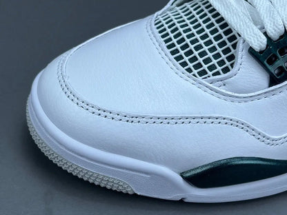 Air Jordan 4 Oxidized Green white leather sneakers premium men's shoes edition

