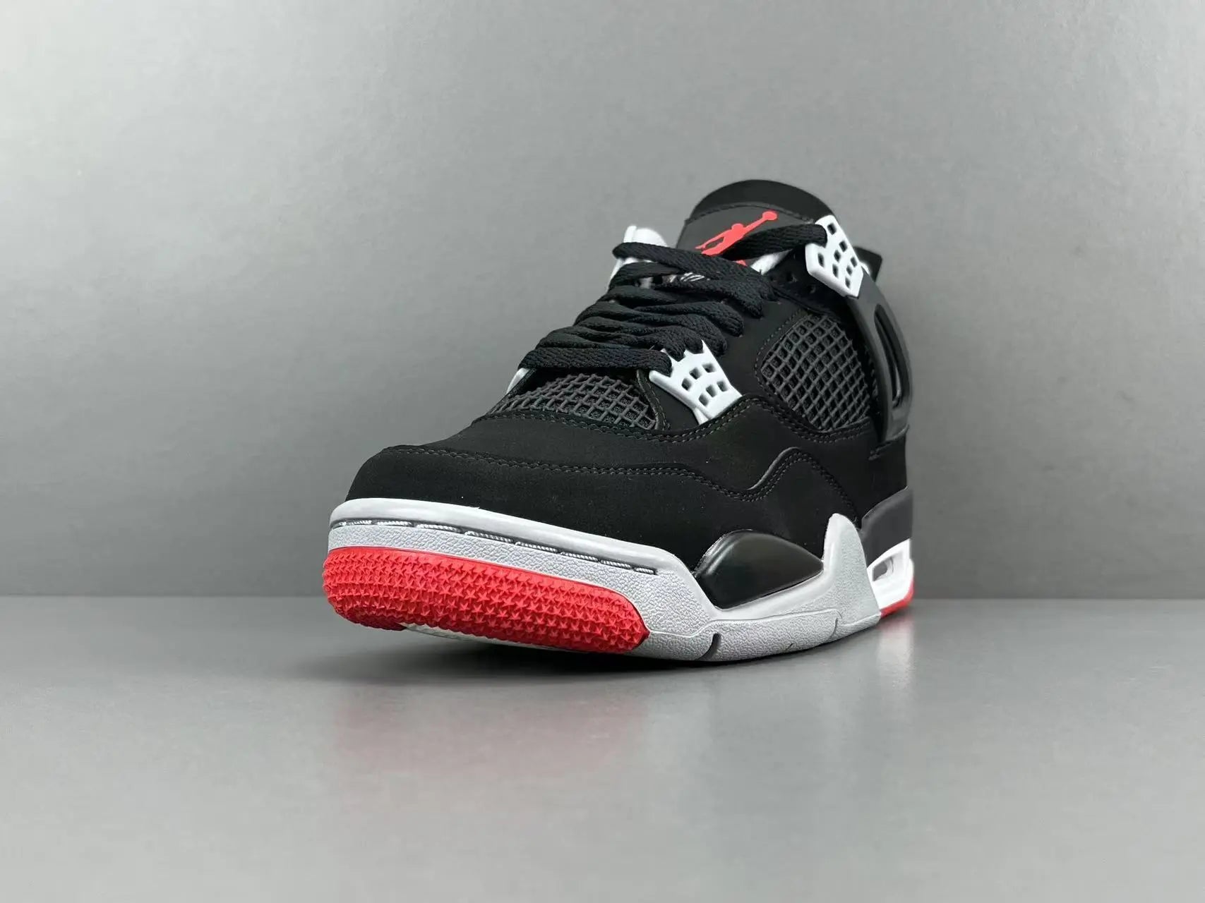 Air Jordan 4 Bred black red sneakers iconic men's basketball shoes premium leather
