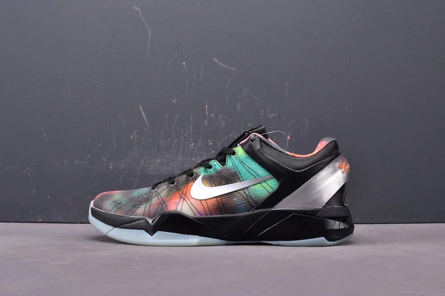 Nike Kobe 7 Galaxy AS basketball shoes black with cosmic starry design
