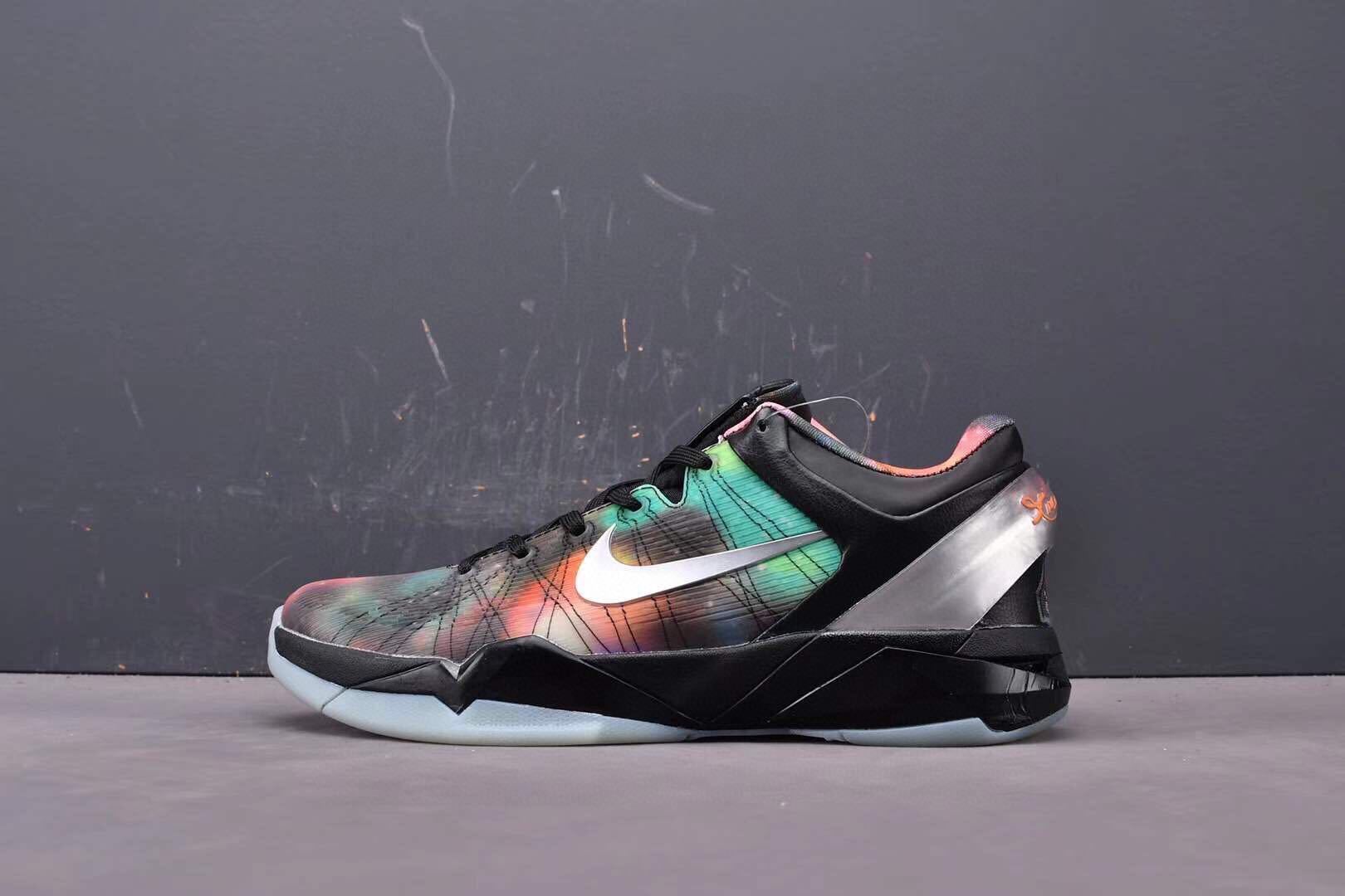 Nike Kobe 7 Galaxy AS basketball shoes black with cosmic starry design

