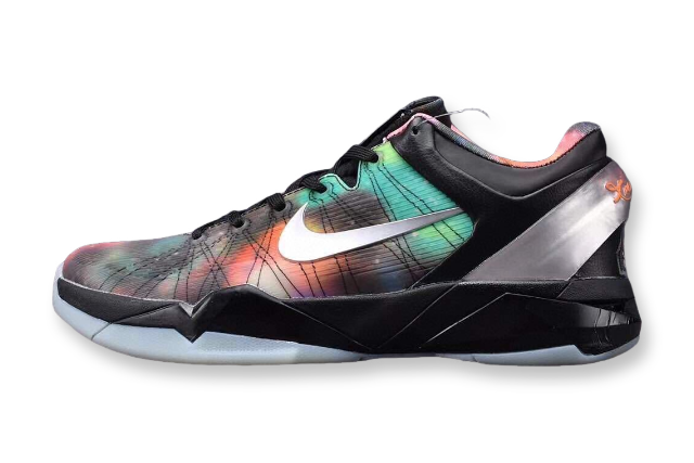 Nike Kobe 7 Galaxy AS basketball shoes black with cosmic starry design
