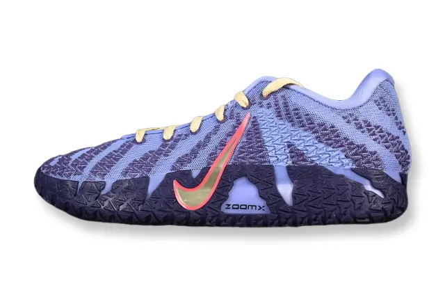 nike ja 3 x channel 12 basketball shoes side view with bold broadcast inspired colorway