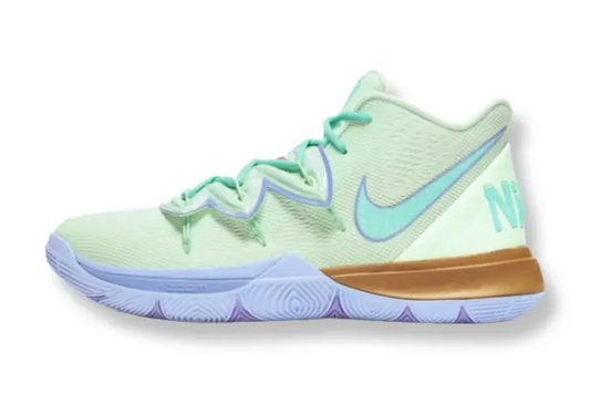 Nike Kyrie 5 x SpongeBob Squidward basketball shoes – teal low-top sneakers with Zoom Air cushioning and character-inspired design