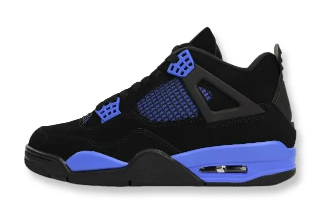 Jordan 4 Blue Thunder black blue yellow retro sneakers unisex premium
